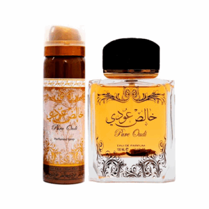 Kit Khalis Oudi (Pure Oudi) EDP 100ML + Spray 200ML Unissex - Lattafa